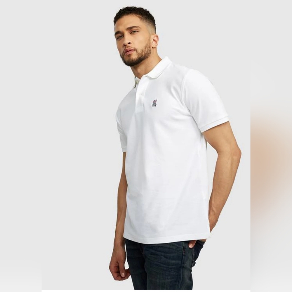 Psycho Bunny Classic White Polo Shirt Size 6